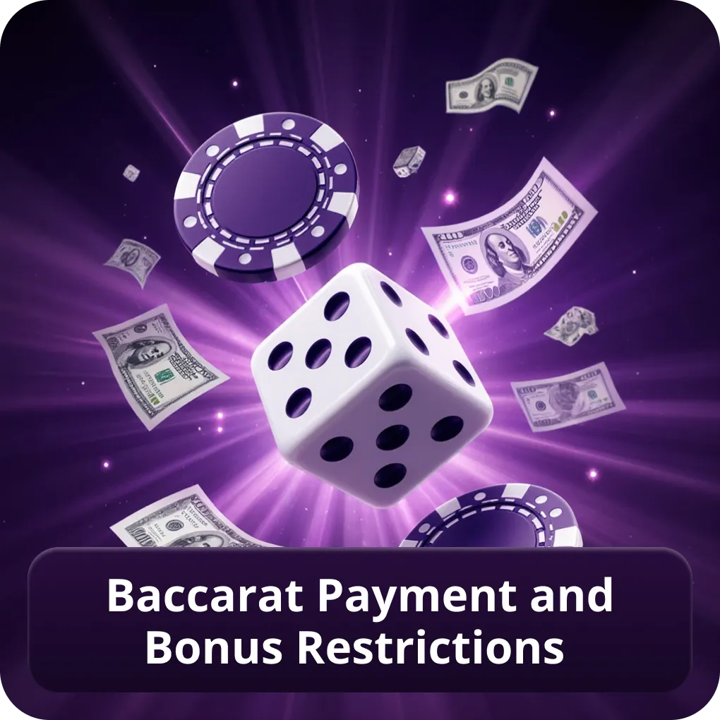 Baccarat payment and bonus restrictions