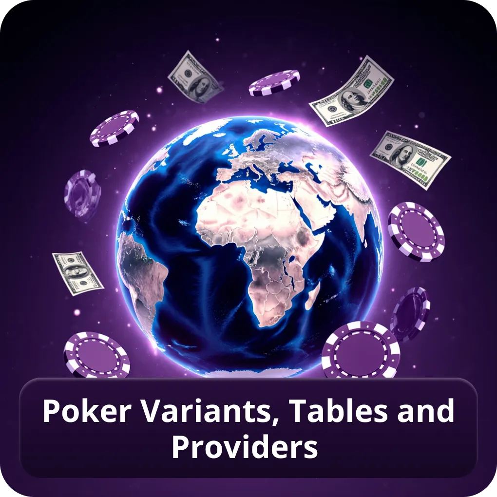 Poker variants, tables and providers