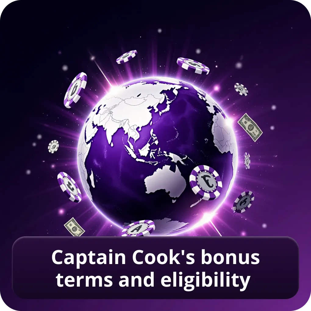 Captain Cook's bonus terms and eligibility