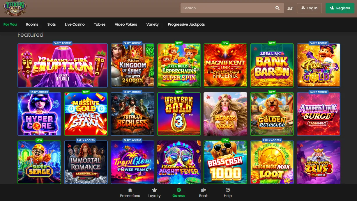 Yukon Gold Casino review Canada deposits, withdrawals and processing times Yukon Gold deposits, withdrawals and processing
