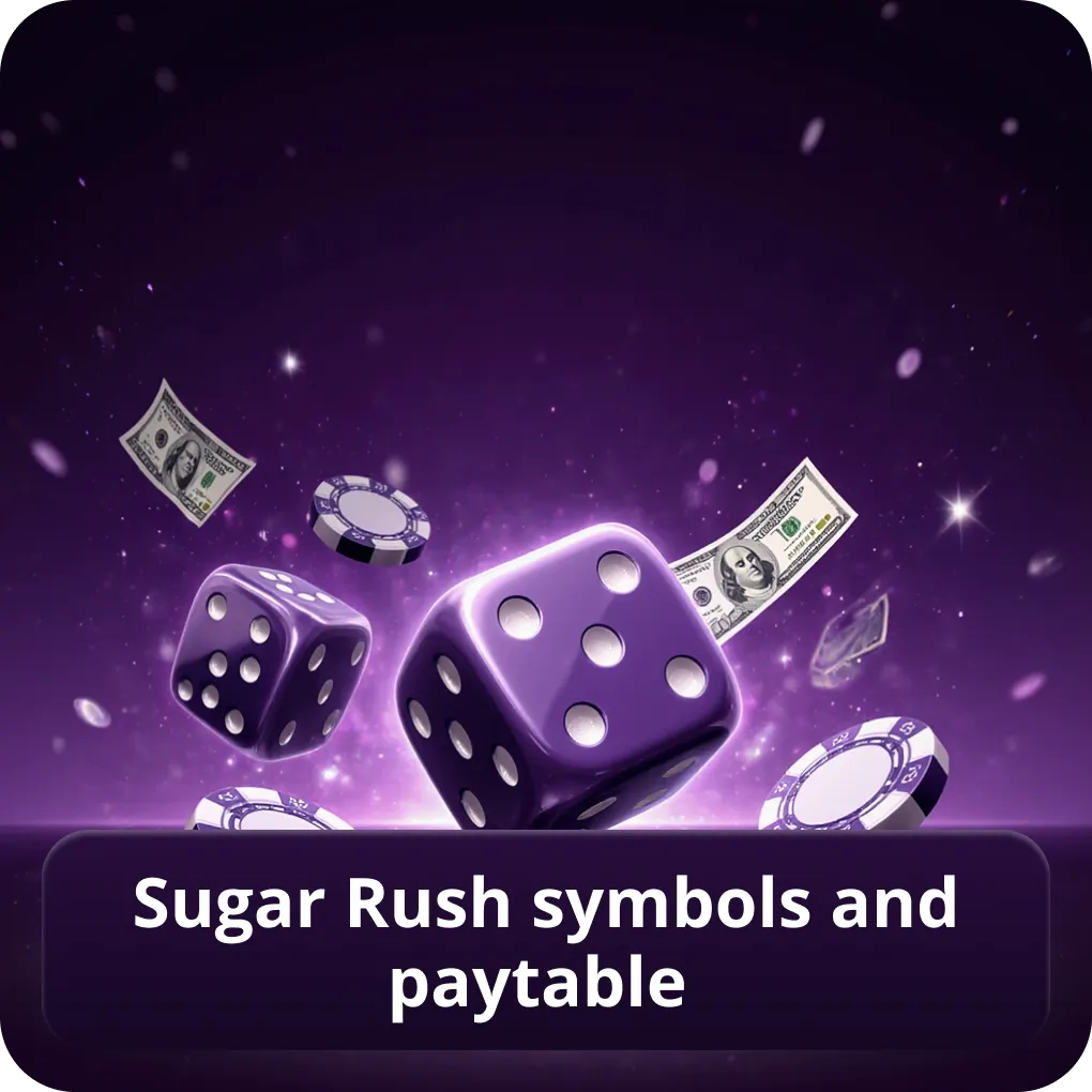 Sugar Rush symbols and paytable