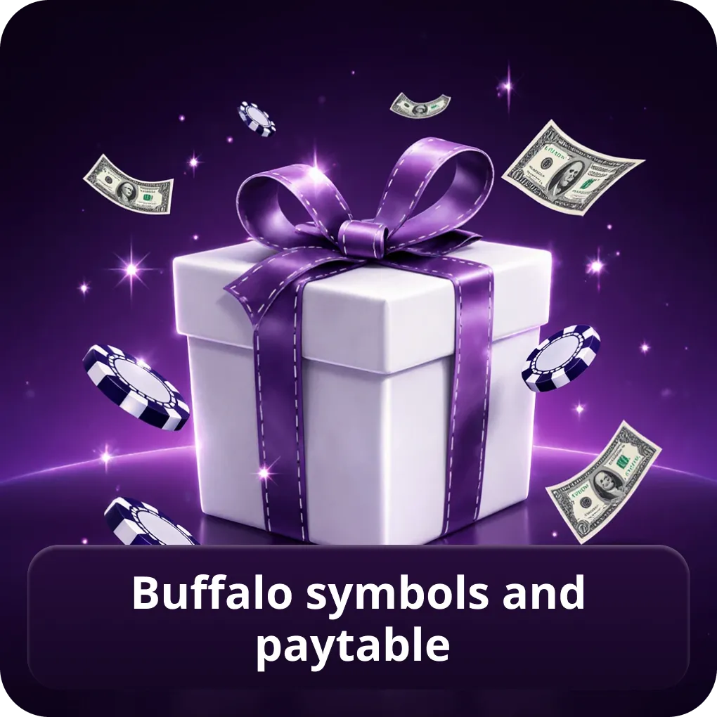 Buffalo symbols and paytable